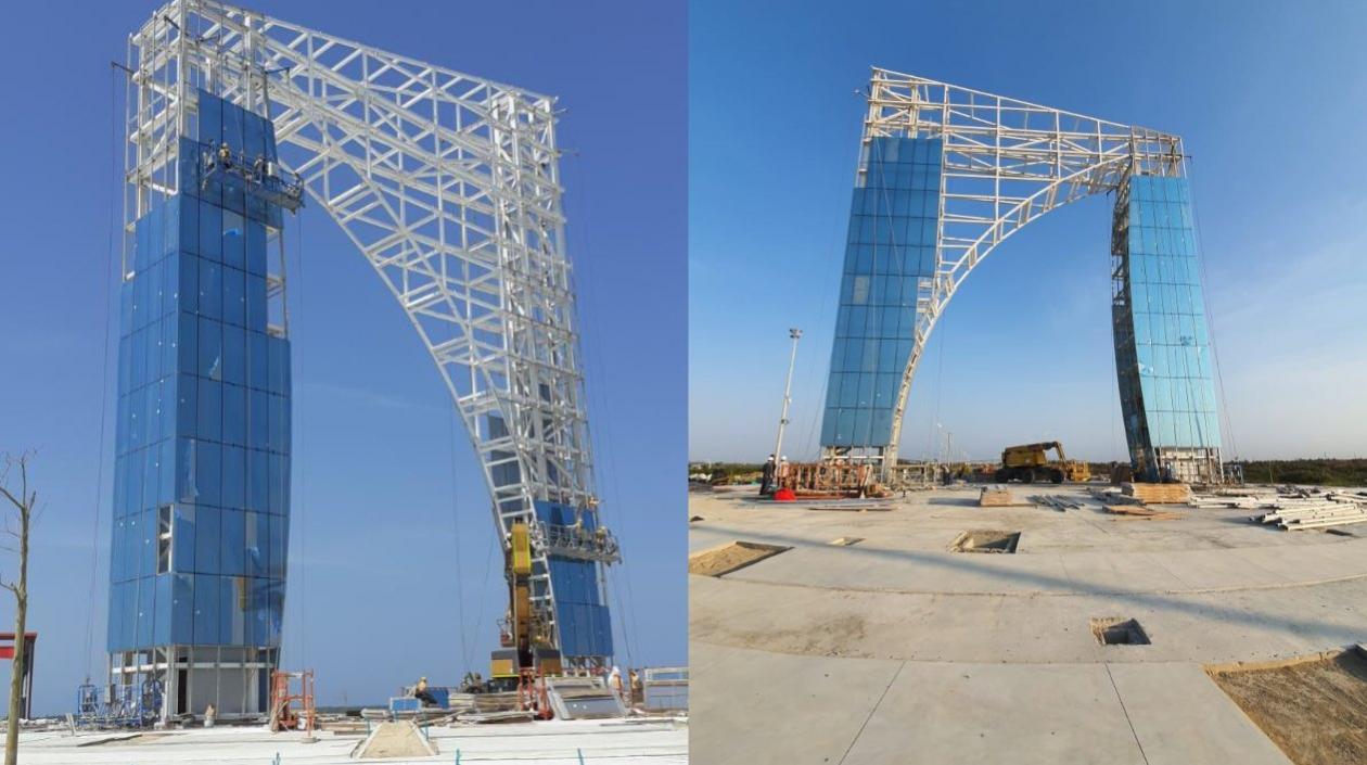 Así marcha la construcción del monumento Aleta de Tiburón, en homenaje a Junior.