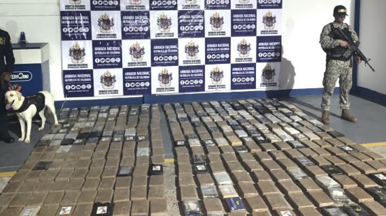 La droga incautada en Turbaco (Bolívar).