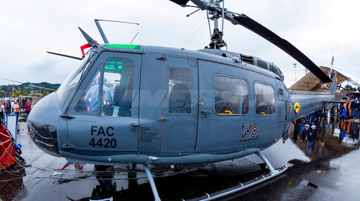 Helicóptero Bell UH-1H Huey II (205) de Fuerza Aérea, accidentado este jueves.