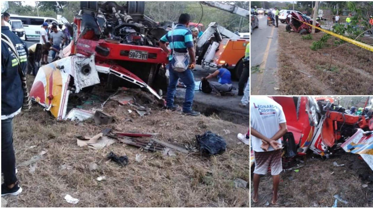 Así quedaron los vehículos involucrados en el accidente.