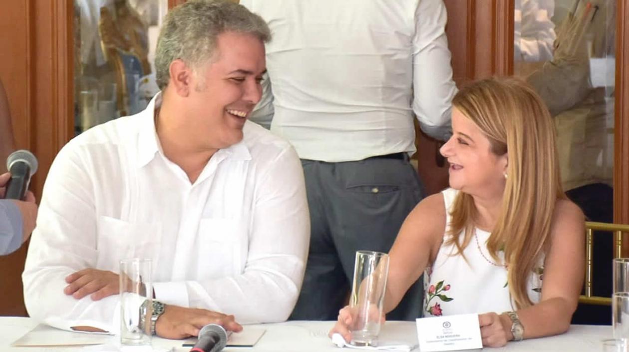 El presidente Iván Duque y la Gobernadora Elsa Noguera