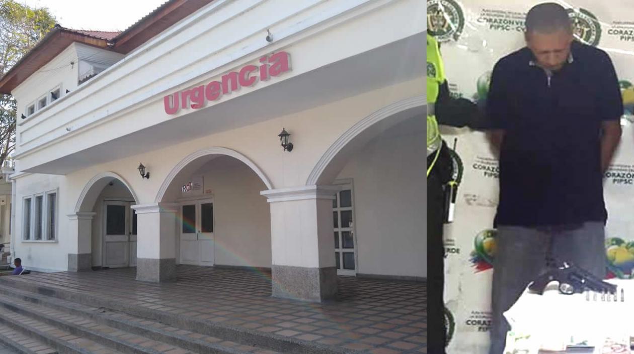 Fachada de la clínica de donde se fugó Juan Enrique Cervantes Marsiglia, quien aparece en la foto.