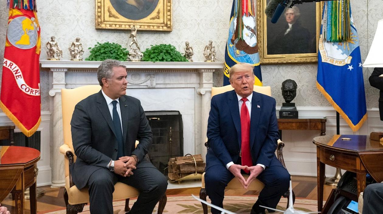 Presidente Duque en diálogo con Presidente de Estados Unidos.