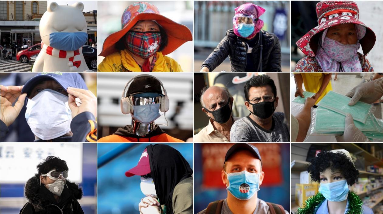 Diferentes tipos de tapabocas se están usando en el mundo.
