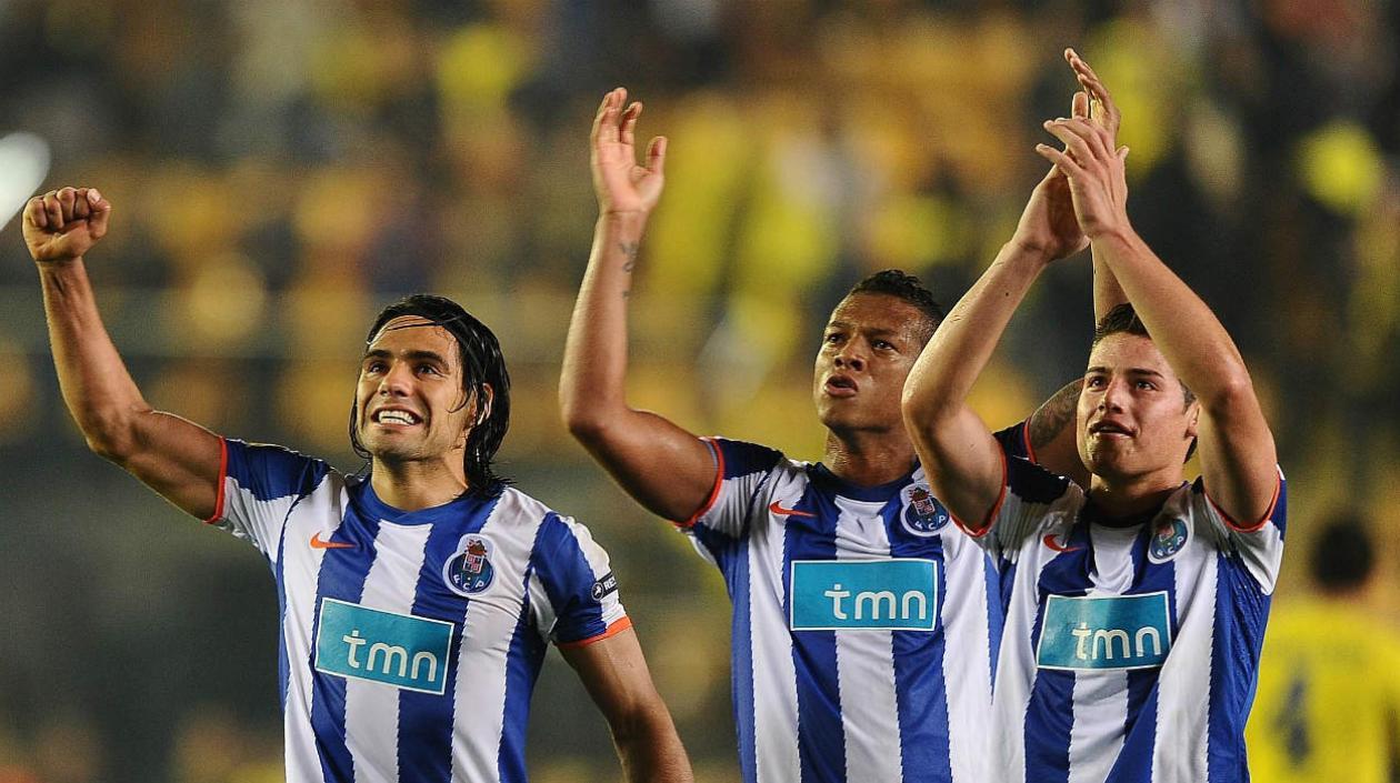 Falcao García y James Rodríguez durante su paso por el Porto. 