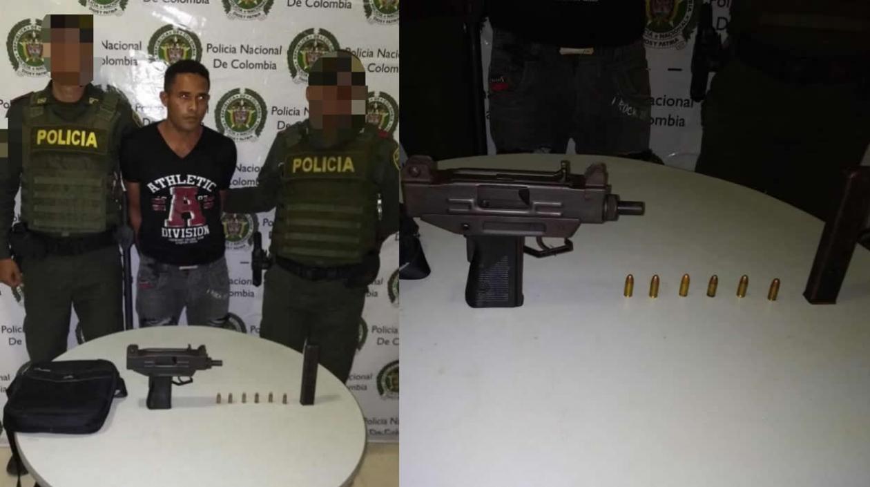 Capturado con una mini uzi.