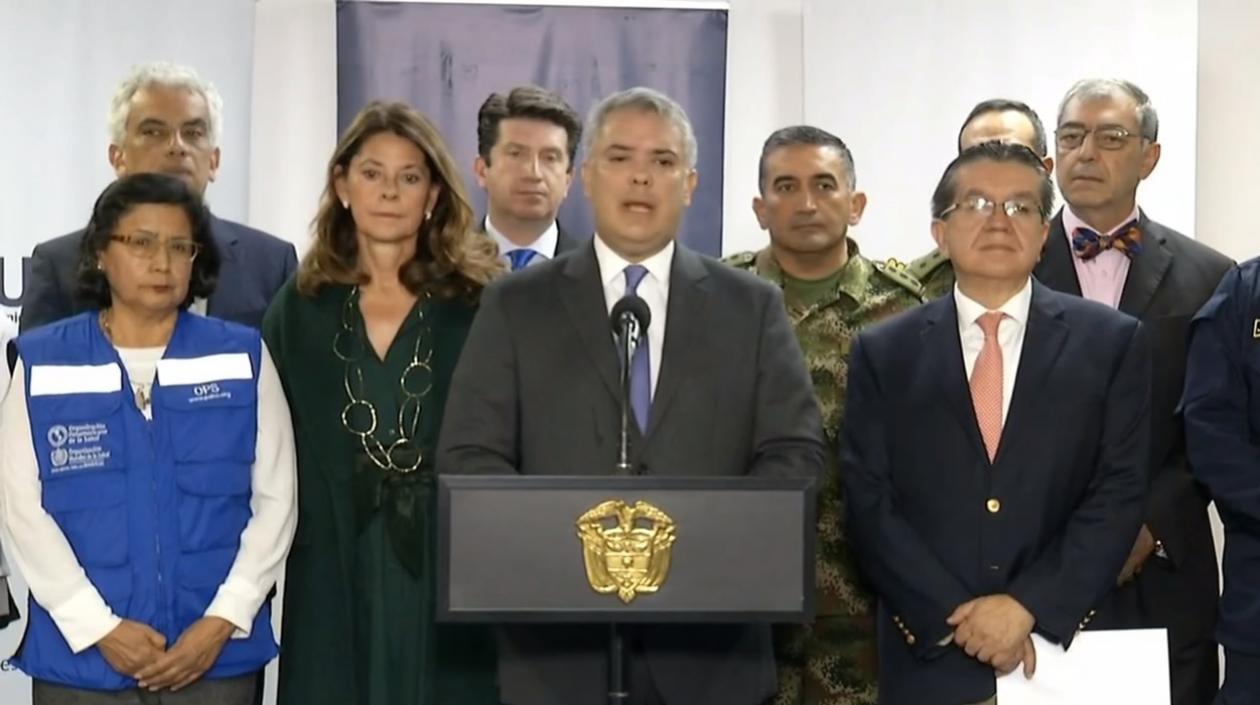 El Presidente Iván Duque en su alocución esta mañana.