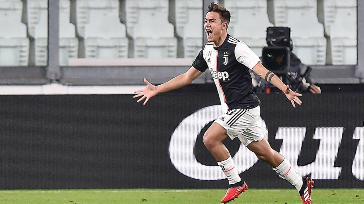 Paulo Dybala celebra un gol con la Juventus. 
