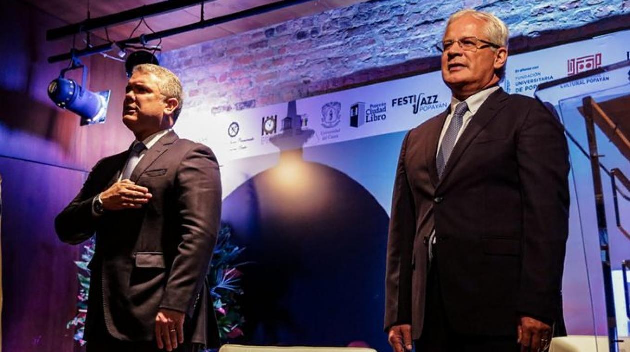 El Presidente Iván Duque y el Alcalde de Popayán.
