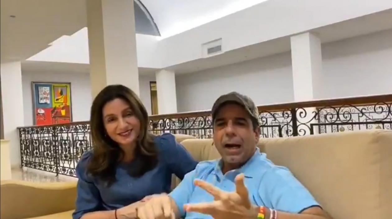 Katia Nule y el exalcalde Alejandro Char.