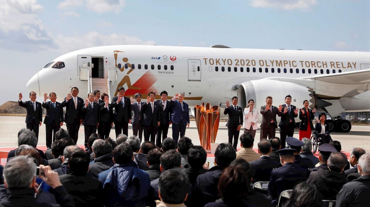 Llegada de la Llama Olímpica a Tokio. 