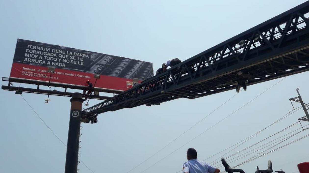 Momento del rescate de los Bomberos de Soledad.