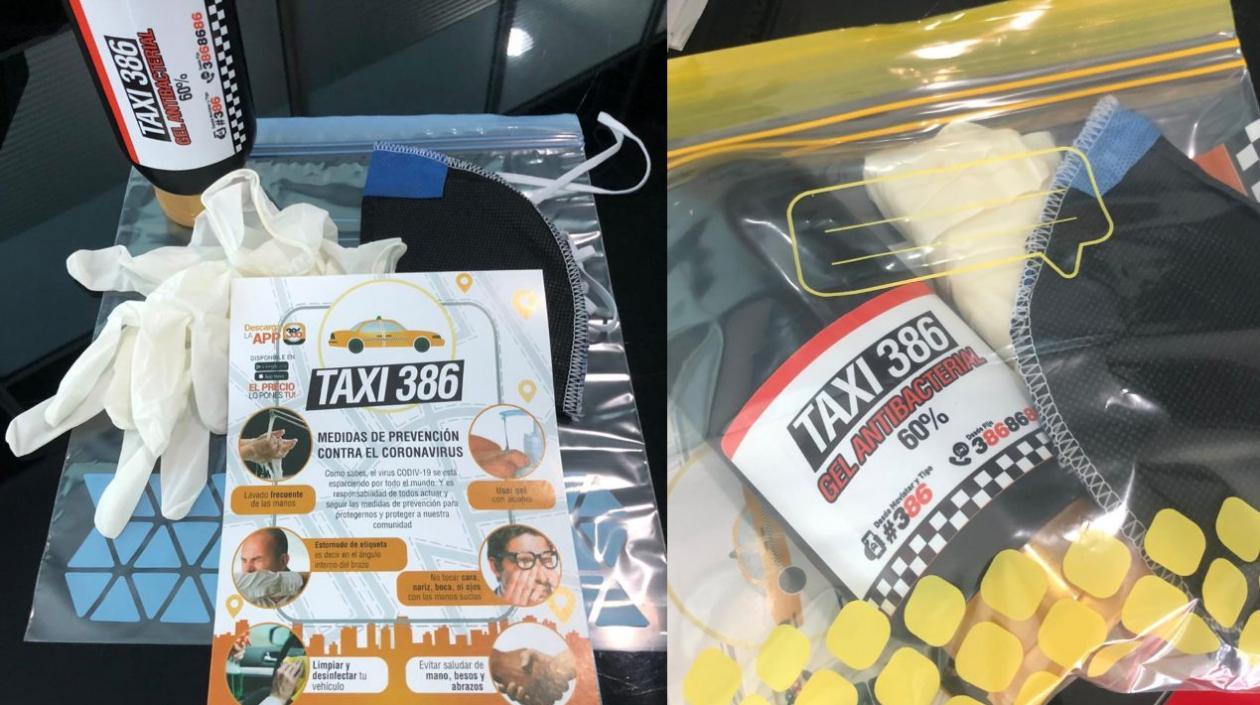 Kits para taxistas contra el Covid-19.