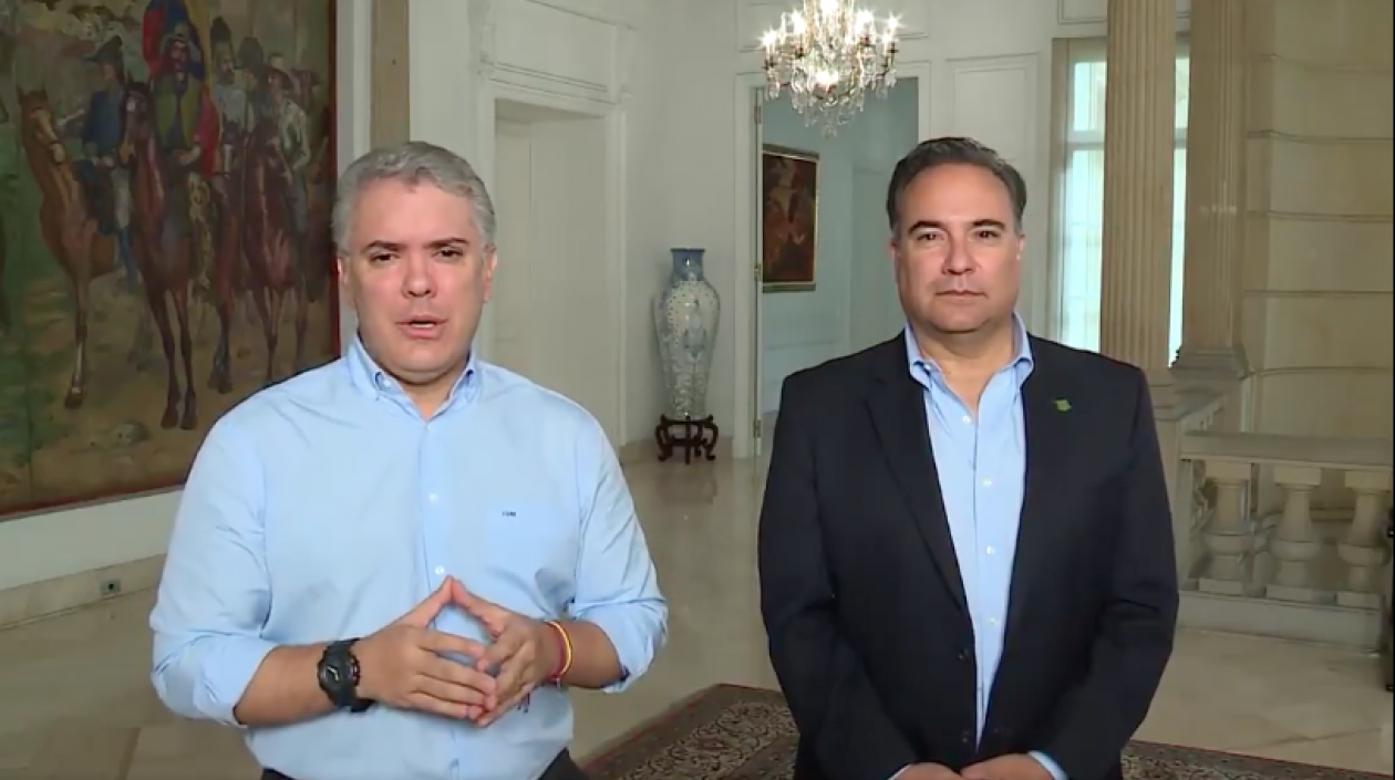 Presidente Iván Duque anunciando la designación de Luis Guillermo Plata.