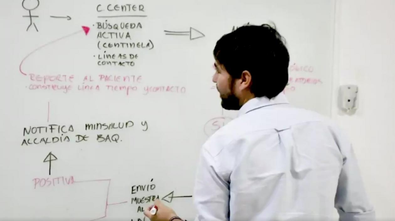 El Alcalde Jaime Pumarejo explicando el proceso.