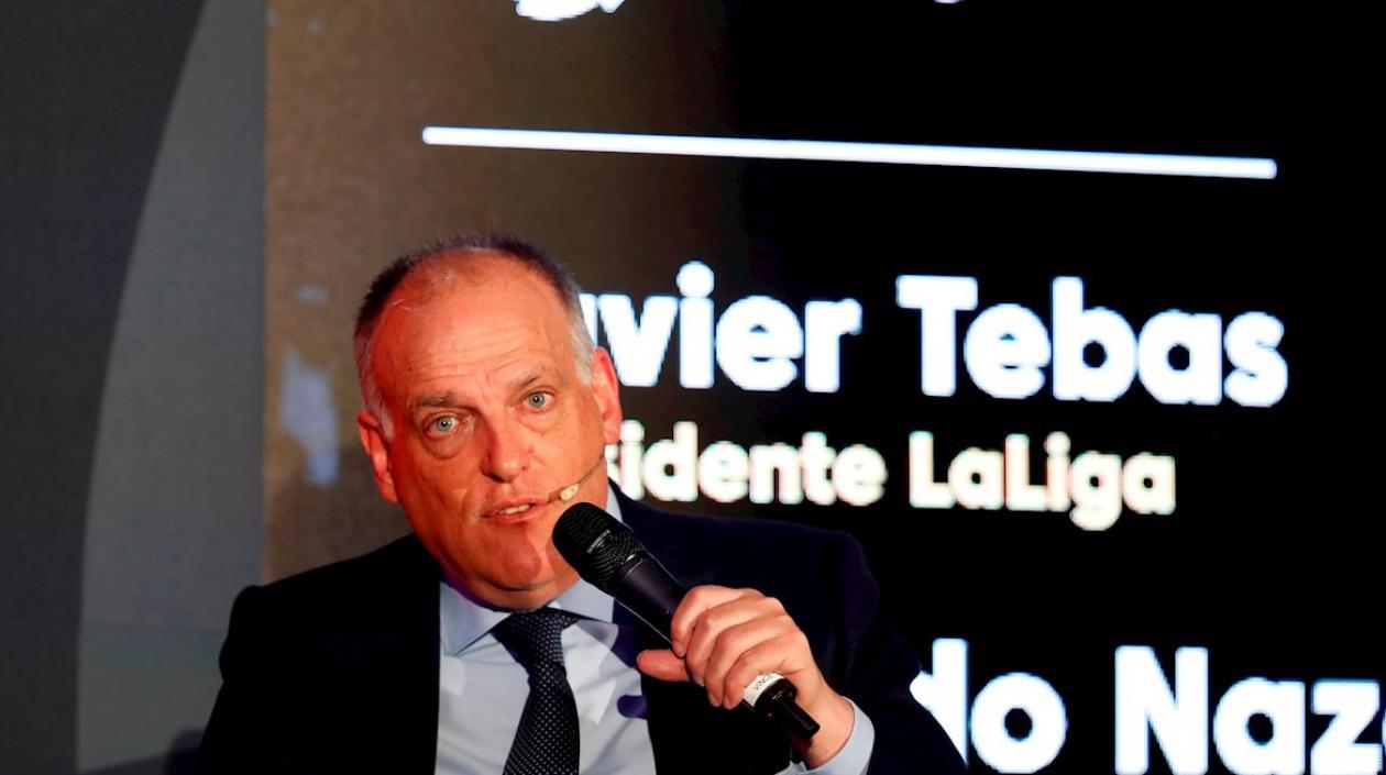 El presidente de la La Liga Española, Javier Tebas.