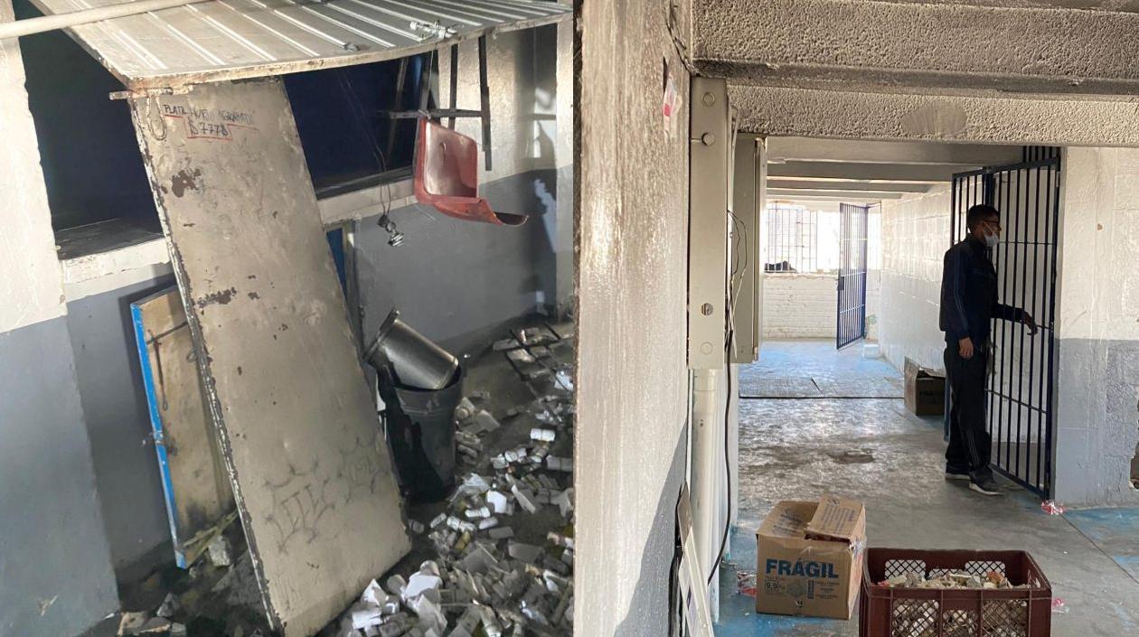 Interior de la Cárcel Modelo de Bogotá, después de los hechos del sábado.