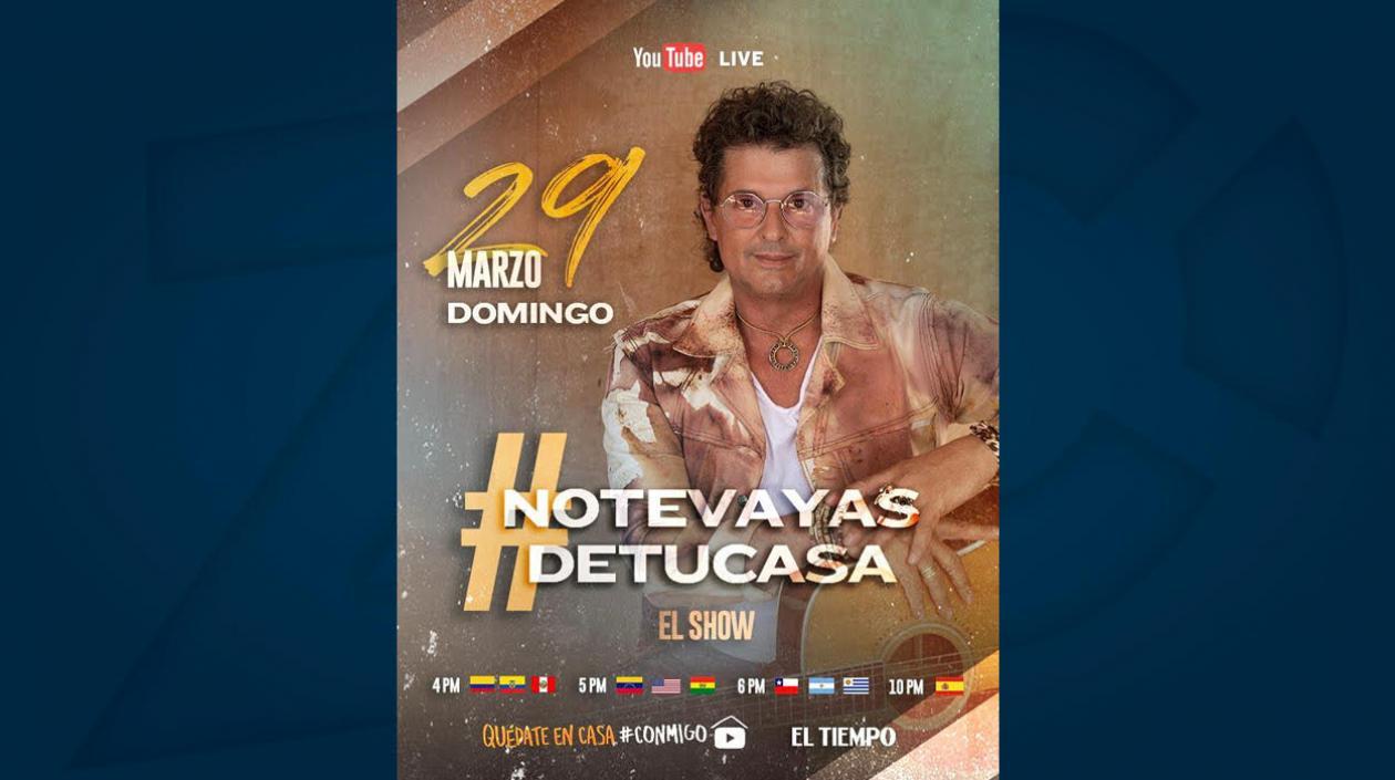 Promocional de concierto virtual de Carlos Vives