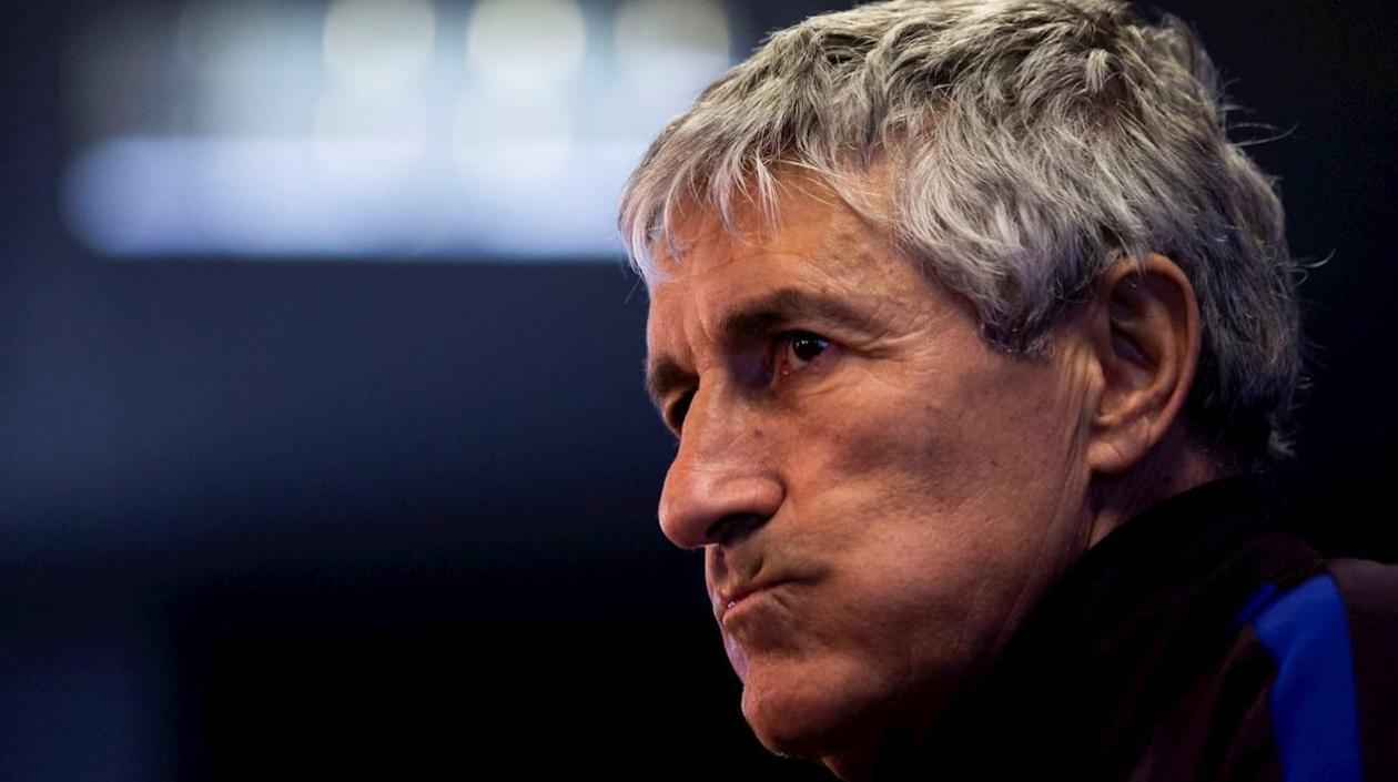 El técnico del Barcelona, Quique Setién.
