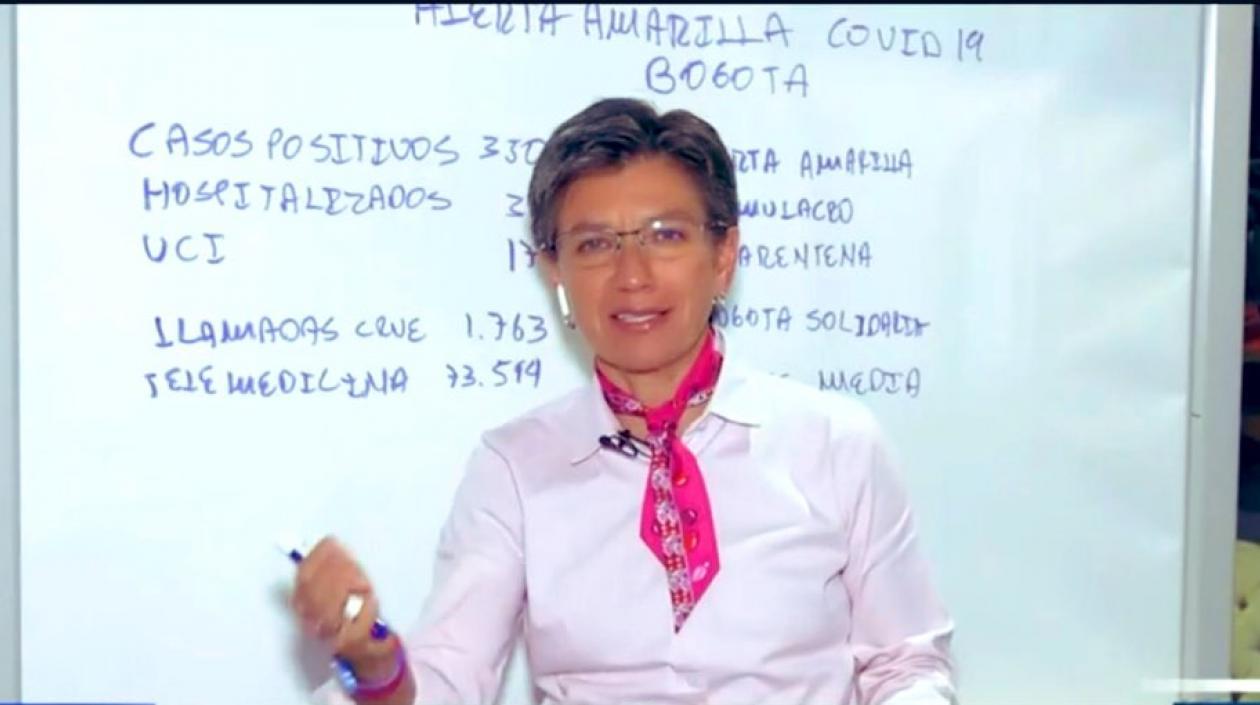 La Alcaldesa de Bogotá, Claudia López.