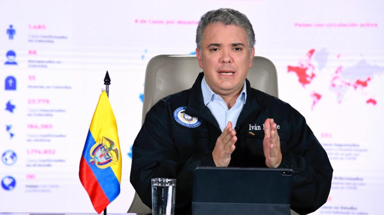 Iván Duque en su intervención este domingo.