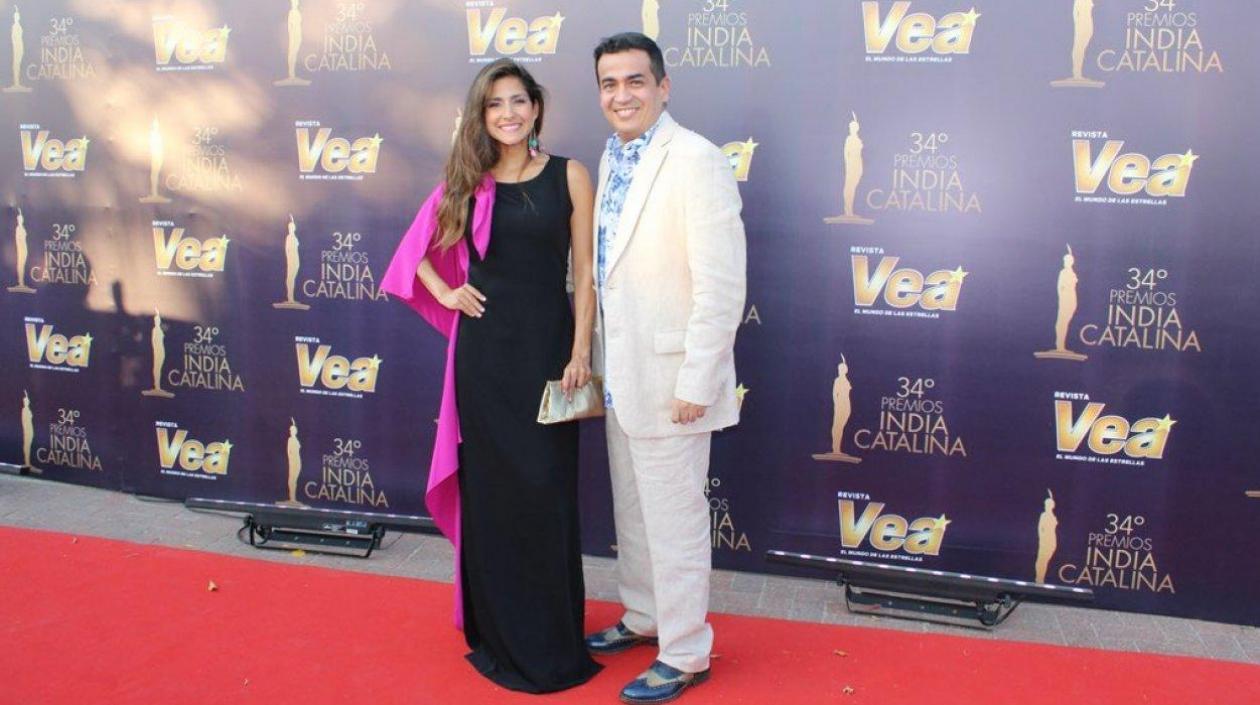 La actriz Aida Bossa y el exgerente de Telecaribe, Juan Buelvas.