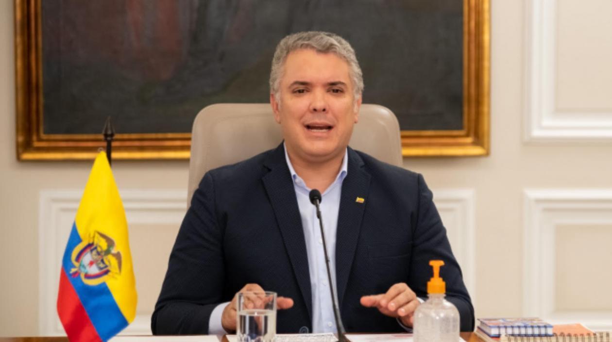 Iván Duque esta noche en su intervención ante los colombianos.