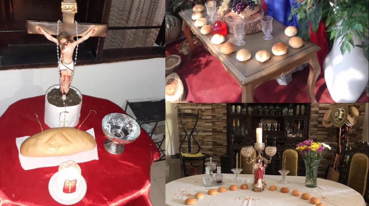 Collage de altares de Semana Santa en Sabanalarga