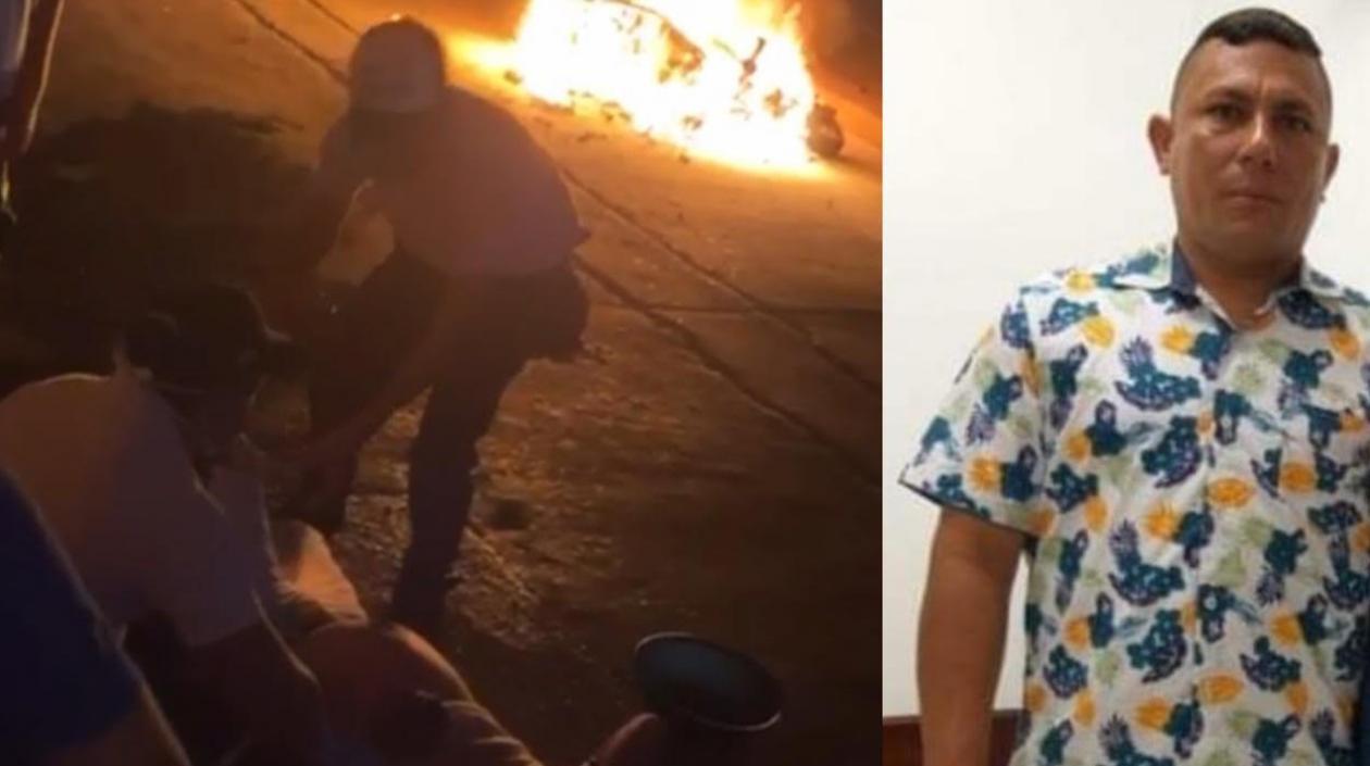 Ideraldo Coronado, accidentado en la Plaza de Sabanalarga.