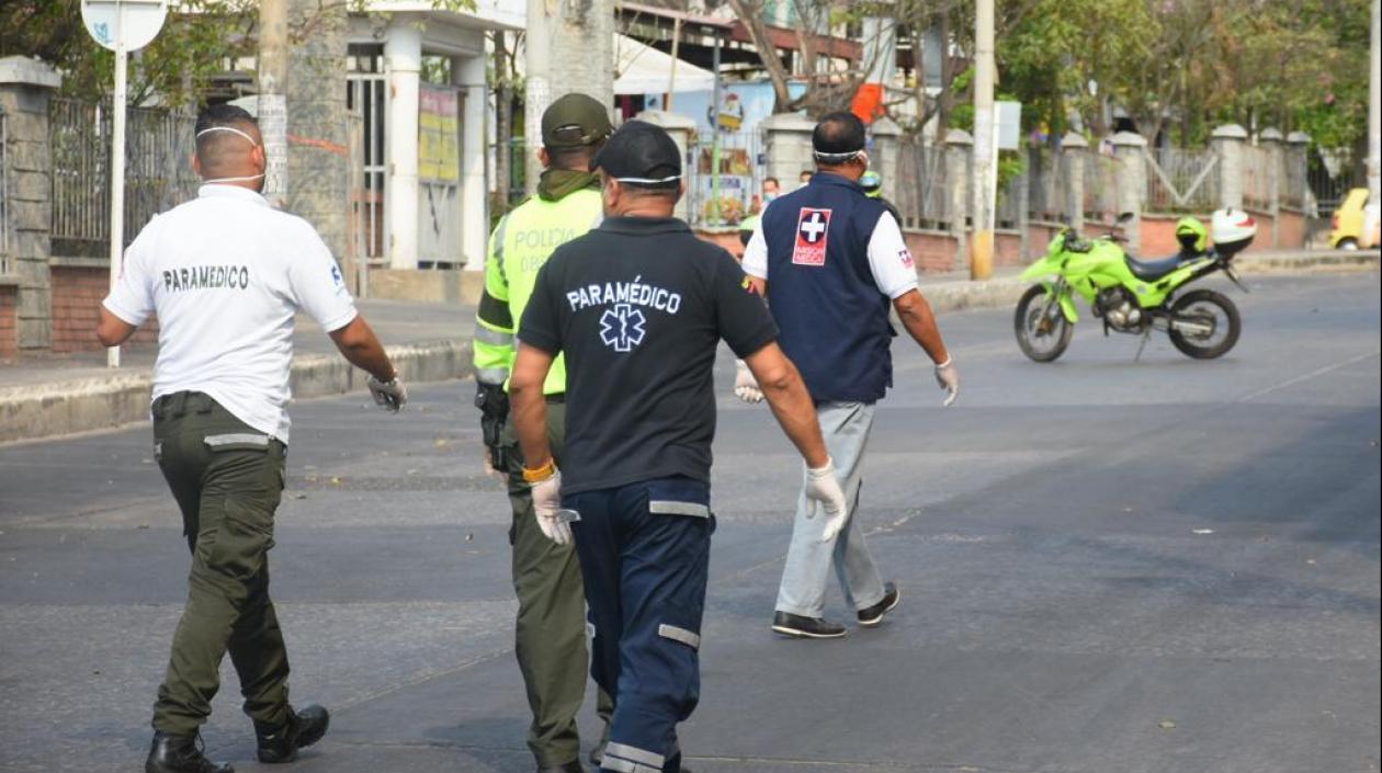 Procedimiento de paramédicos en Barranquilla.