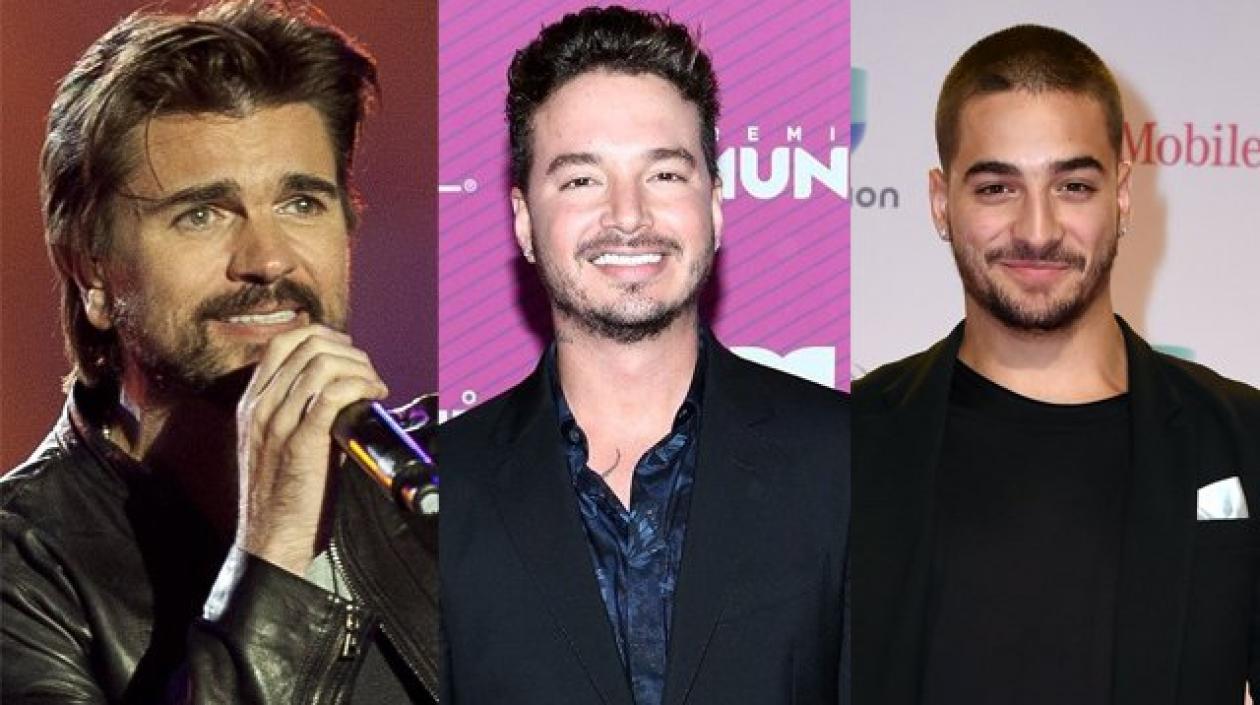 Los cantantes paisas Juanes, J Balvin y Maluma.