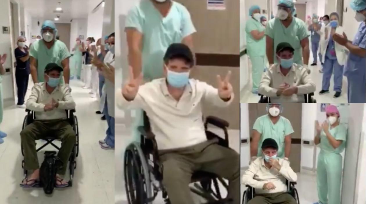 Médico oftalmólogo Luis Escaf, a su salida de la clínica, tras recuperarse del Covid-19.