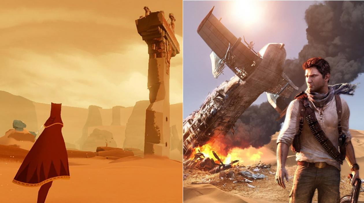Los videojuegos 'Journey' y 'Uncharted'.