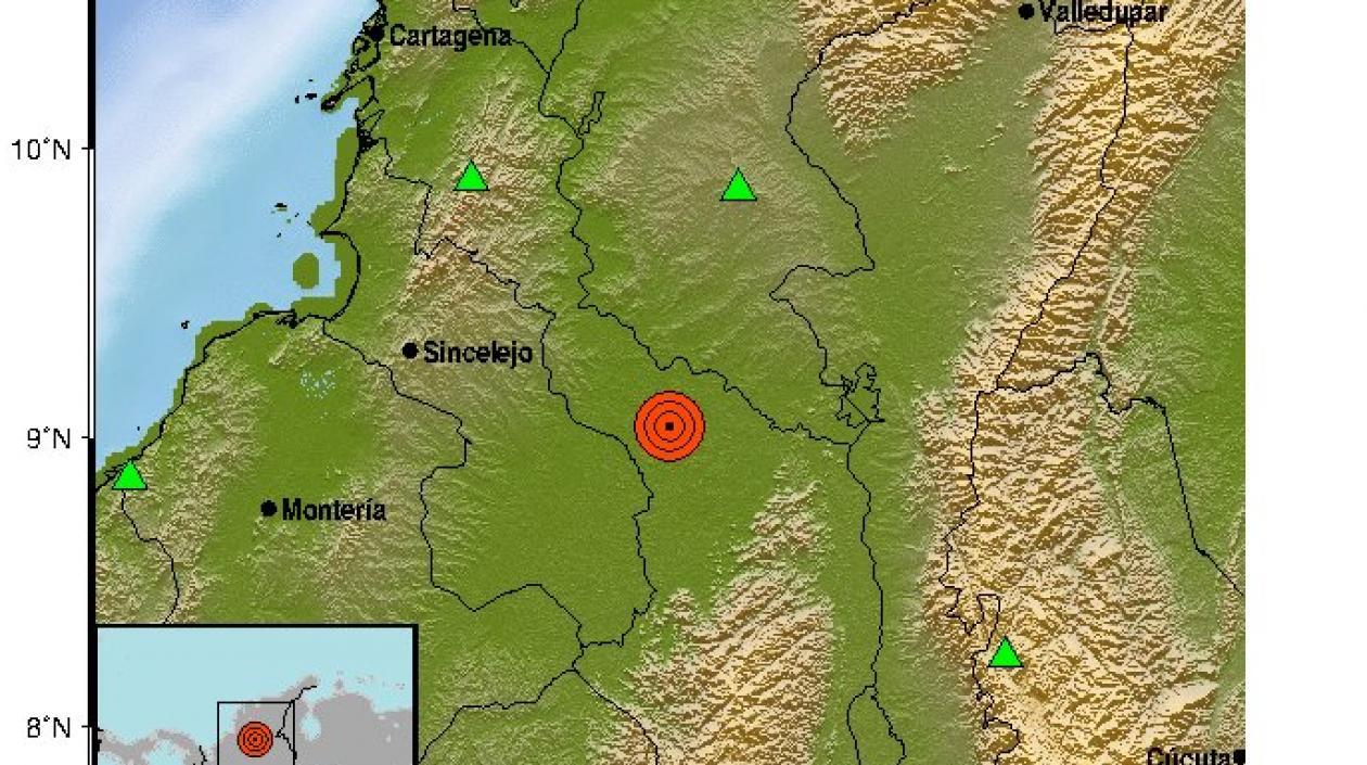 Epicentro del sismo.