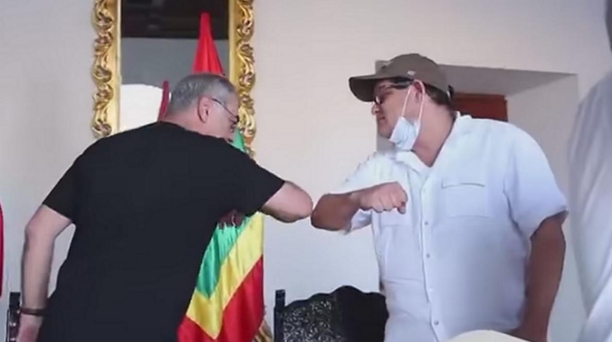 El Alcalde de Cartagena, William Dau, y el presidente del Concejo, David Caballero.