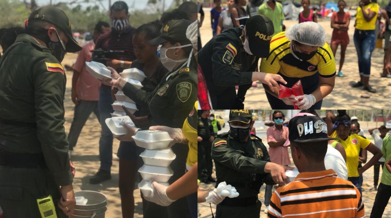 Entrega de almuerzos.