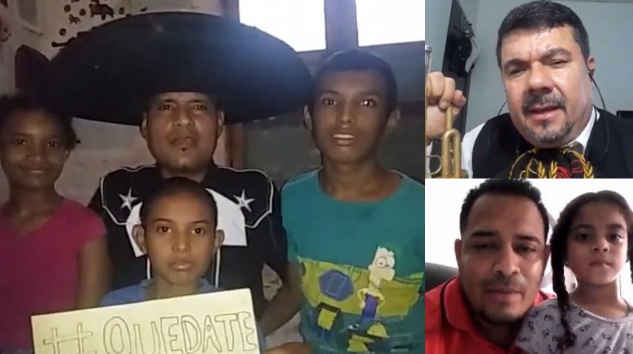 Tres del grupo de mariachis.