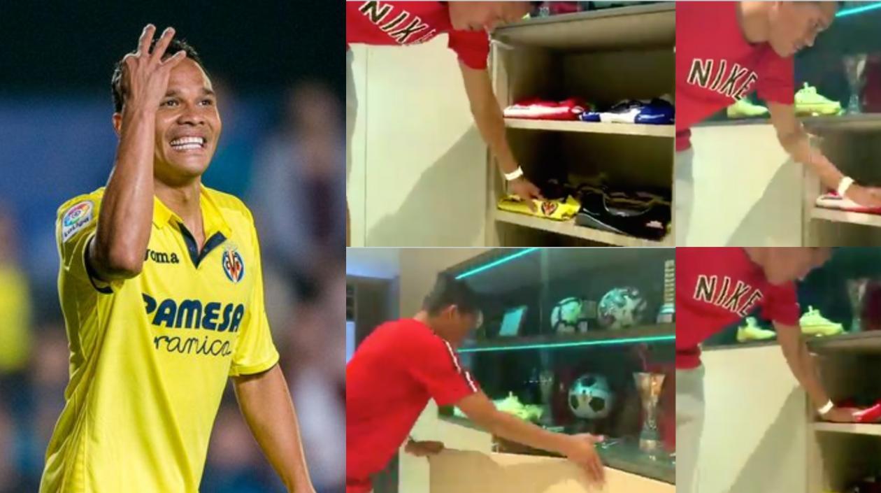 Carlos Bacca mostró su colección de camisetas futboleras.
