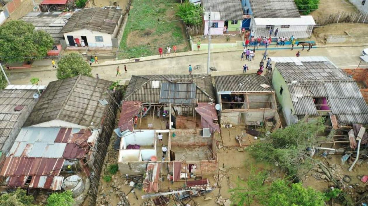 Varias casas afectadas por el vendaval en Concordia, Magdalena.