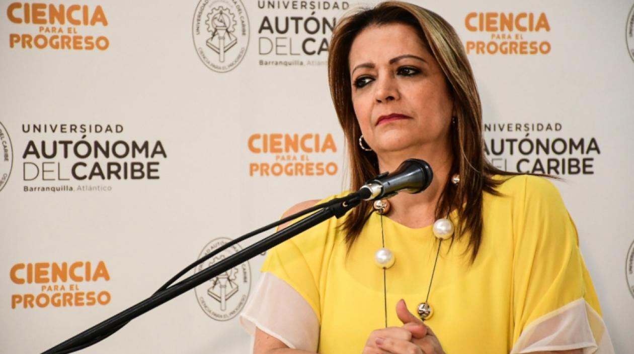 María Victoria Mejía, rectora saliente de Universidad Autónoma del Caribe.