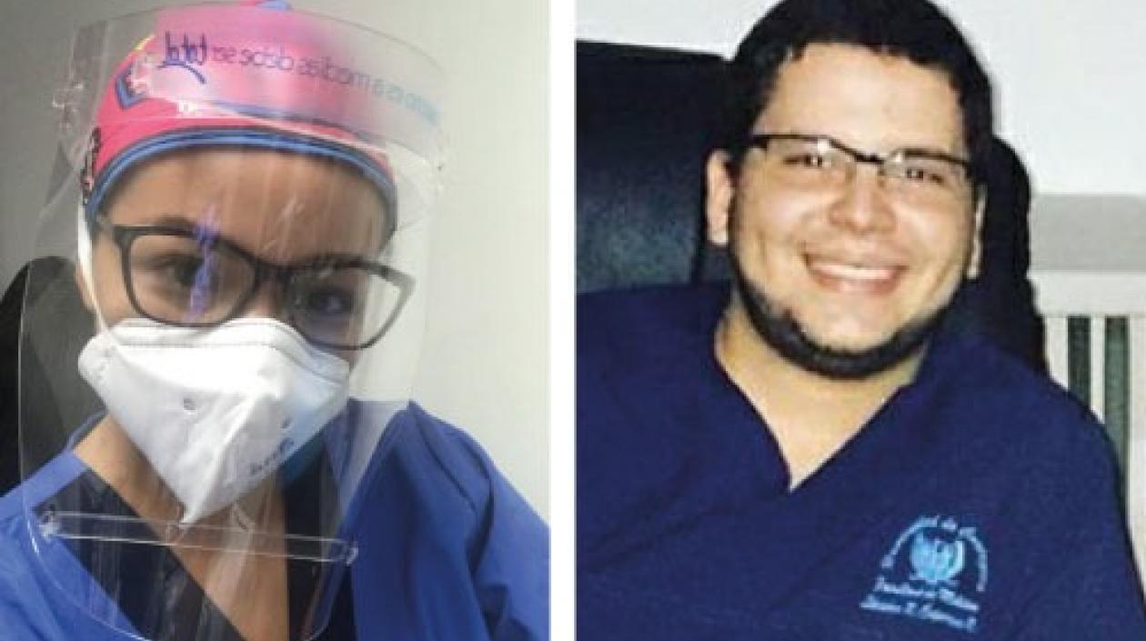 Daniela Marrugo y Lacides Caparroso, médicos recuperados de Covid-19.
