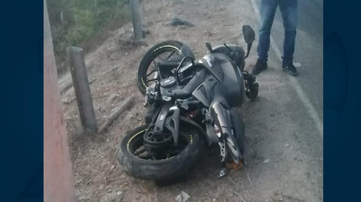 Motocicleta en la que se movilizaba la víctima.