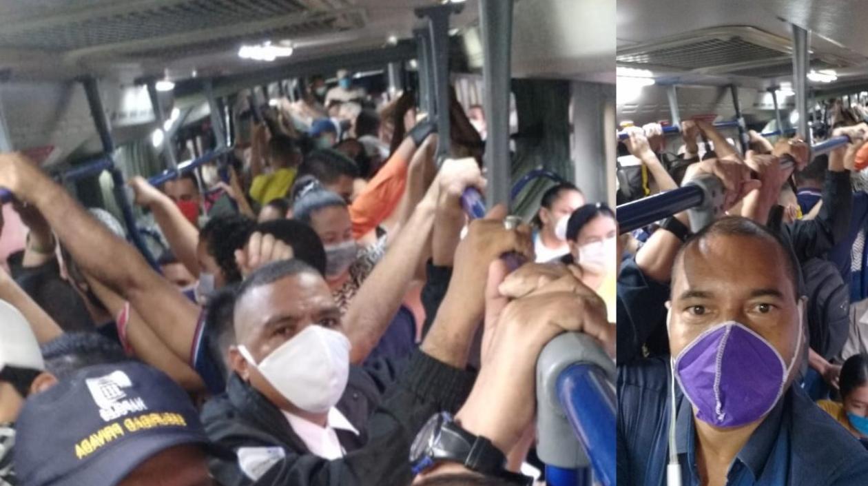 Así iba un articulado de Transmetro tras el reinicio de actividades en medio de cuarentena.