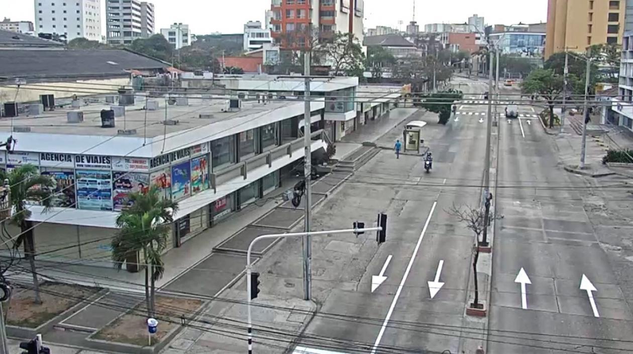 Calle 72 de Barranquilla en cuarentena.