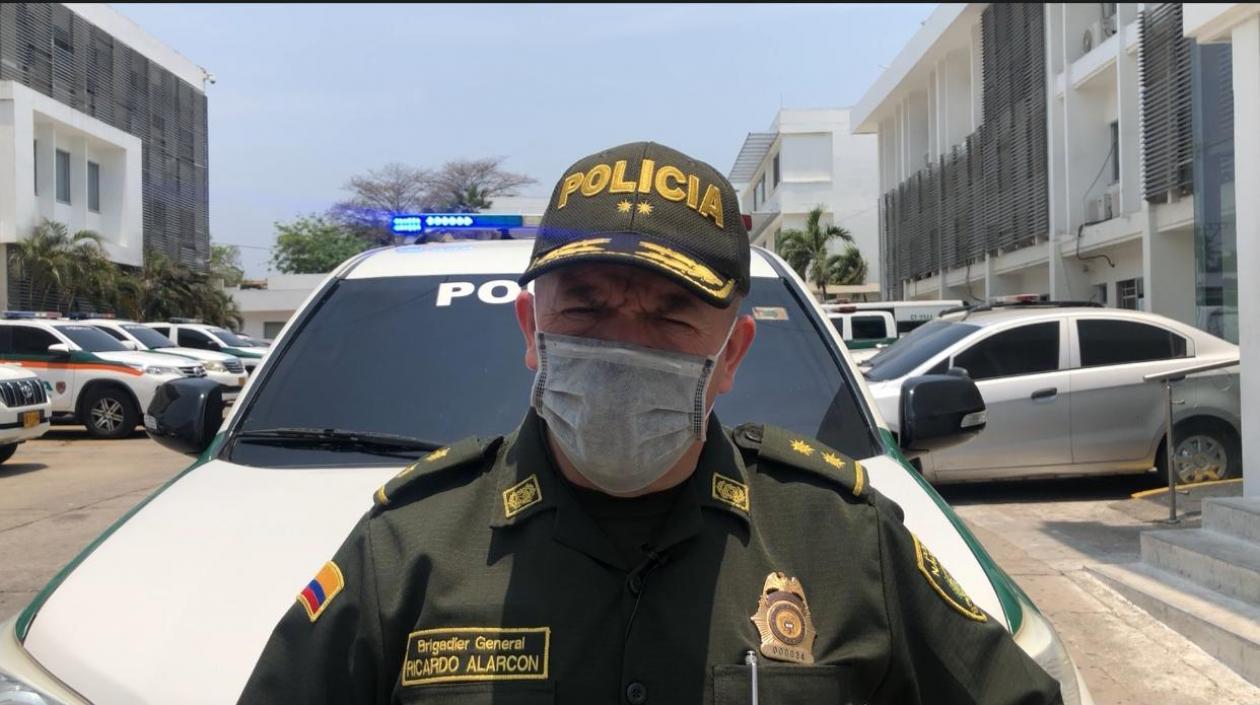 General Ricardo Alarcón, comandante de la Policía Metropolitana de Barranquilla.