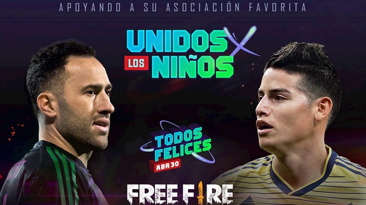 David Ospina y James Rodríguez se enfrentarán este jueves en el evento benéfico.