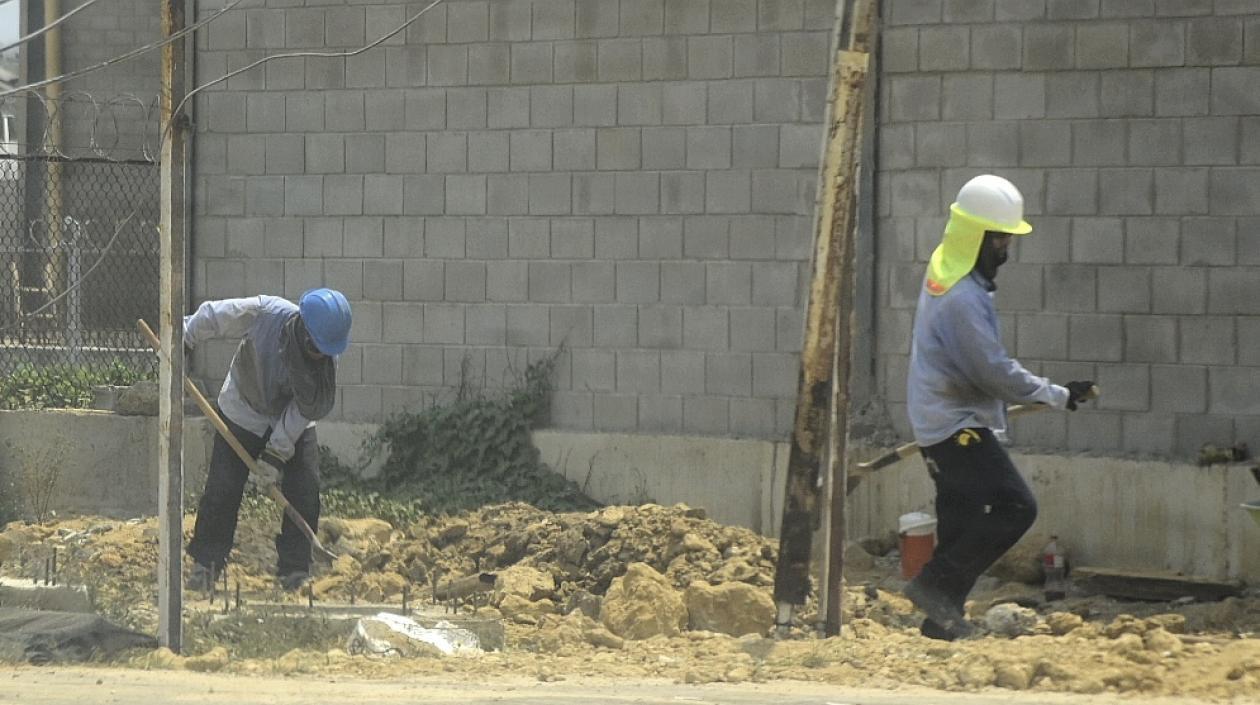 Trabajadores de la construcción en Barranquilla.