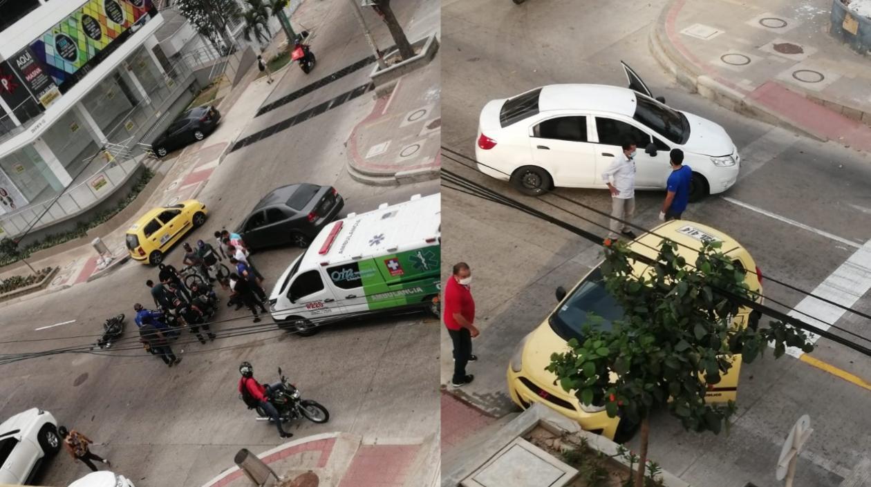 A la izquierda, el primer accidente ocurrido a la 1:30; y a la derecha, el segundo presentado a las 4:30 de la tarde de este lunes.