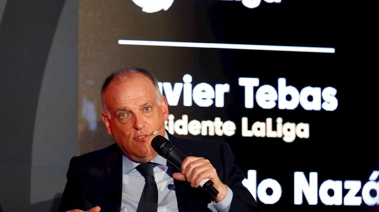 El presidente de La Liga española, Javier Tebas.