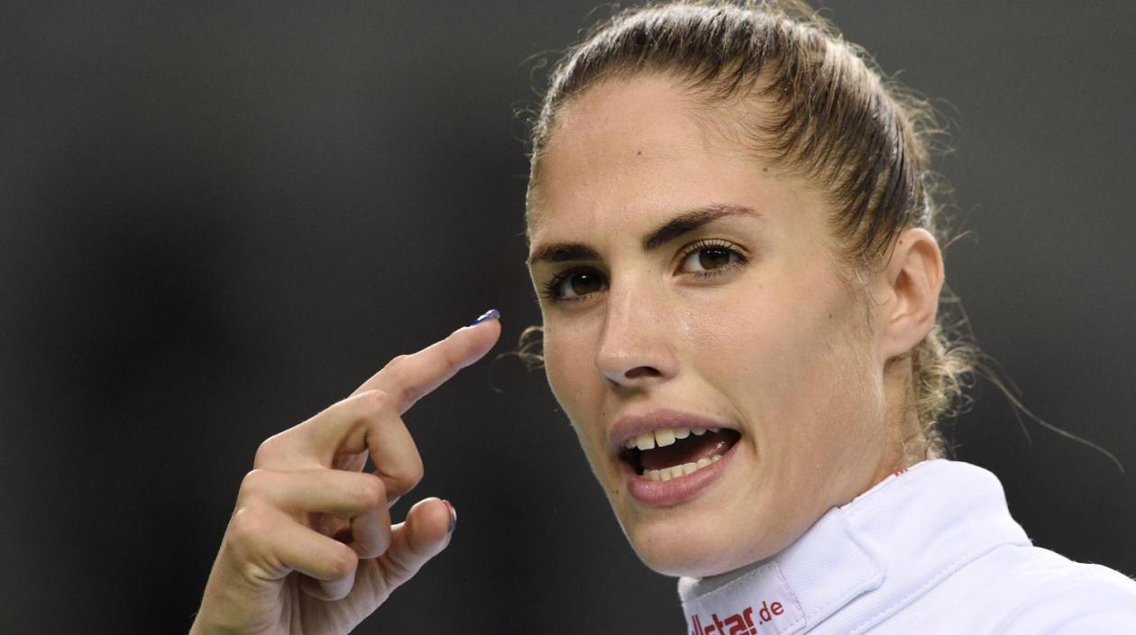 Elodie Clouvel,  campeona mundial de pentatlón moderno.